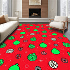 Bright Red Festive Ornament Collection Rug