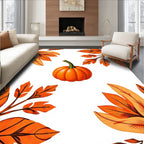 Cozy Autumn Pumpkin Leaf Garland Rug