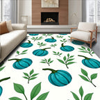 Teal Pumpkin Garden Repeating Pattern Rug
