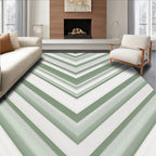 Sage Green Chevron Striped Rug