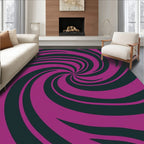 Vibrant Magenta Swirl Abstract Rug
