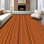 Bold Orange Black Vertical Stripe Rug