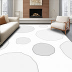 Soft Gray Round Watercolor Blots Rug