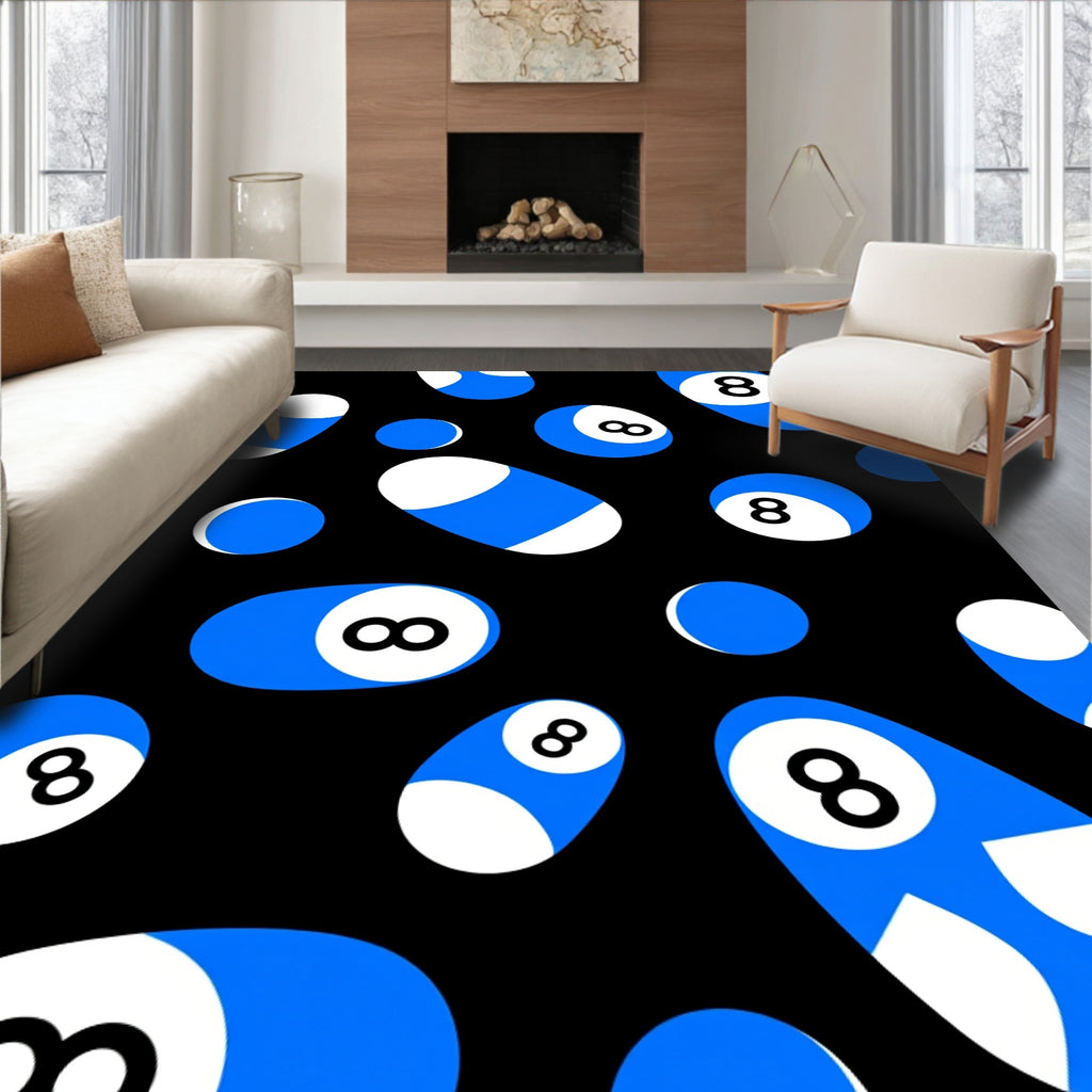 Bold Blue Eight Ball Collection Rug