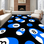 Bold Blue Eight Ball Collection Rug
