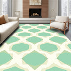 Soft Aqua Geometric Octagon Inlay Rug