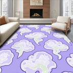 Pastel Purple Cloud Overlapping Swirls Rug