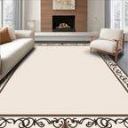 Ornate Scrollwork Cream Border Rug