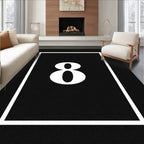 Bold Black White Number Eight Frame Rug