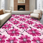 Pink Floral Medallion Arrangement Rug