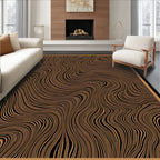 Warm Amber Wavy Stripe Rug
