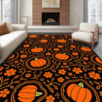 Orange Pumpkin Blossom Foliage Rug