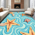 Oceanic Starfish Coral Waves Rug