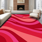 Crimson Pink Swirl Fluid Abstract Rug