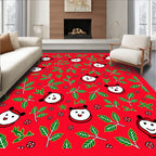 Red Panda Leaf Small Flower Rug