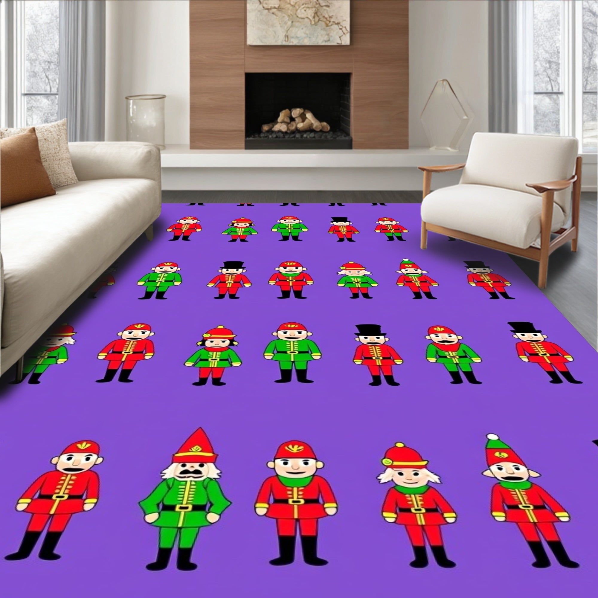 Red Green Toy Soldier Collection Rug