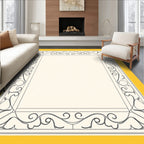 Elegant Scrollwork Border With Floral Accents Rug