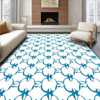 Teal Interlocking Linked Blossom Rug