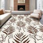 Brown Leafy Branches Botanical Texture Rug