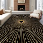 Golden Sunburst Rays Rug
