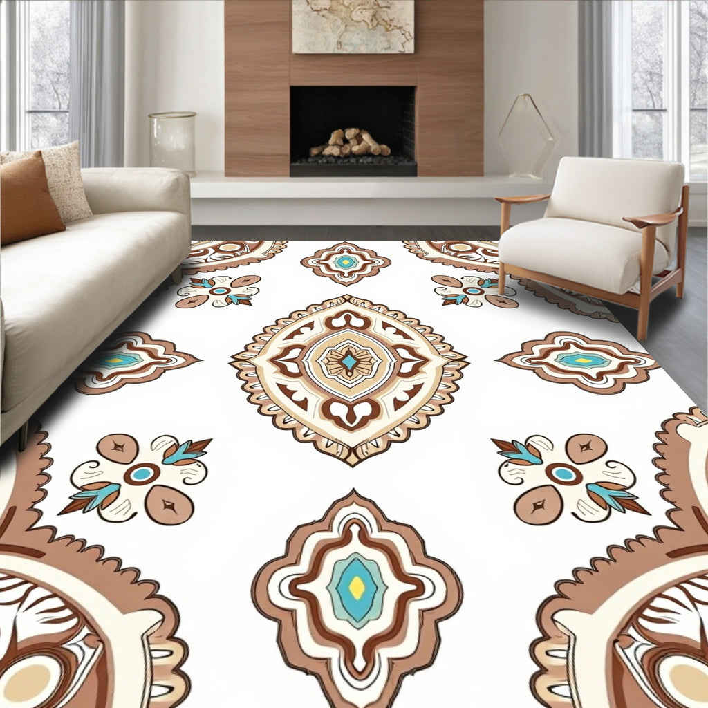 Earth Tones Medallion Arabesque Rug