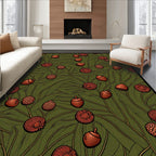 Autumn Acorn Spiky Botanical Branch Rug
