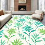 Shades of Teal Leafy Branches Rug