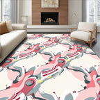 Abstract Pink Blush Swirl Ribbon Rug