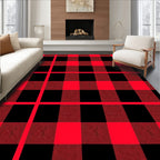 Lumberjack Red Black Squares Rug