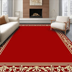 Crimson Gold Art Nouveau Border Rug