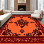 Rich Amber Floral Corner Medallion Rug