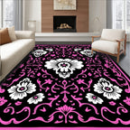 Bold Magenta Floral Damask Rug
