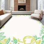 Vineyard Green Swirling Leaf Border Rug
