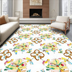 Whimsical Ochre Floral Meadow Rug