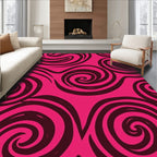 Hot Pink Swirls Abstract Rug