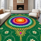 Radiant Rainbow Starburst Medallion Rug