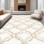 Antique Beige Lattice Repeating Pattern Rug