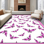 Pink Butterfly Swarm Composition Rug
