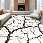 Cracked Earth Gold Veined Surface Rug