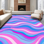 Pastel Swirl Wave Composition Rug