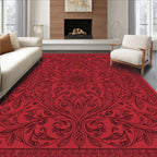 Crimson floral vine intricate Rug