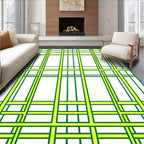 Bold Green Yellow Grid Rug