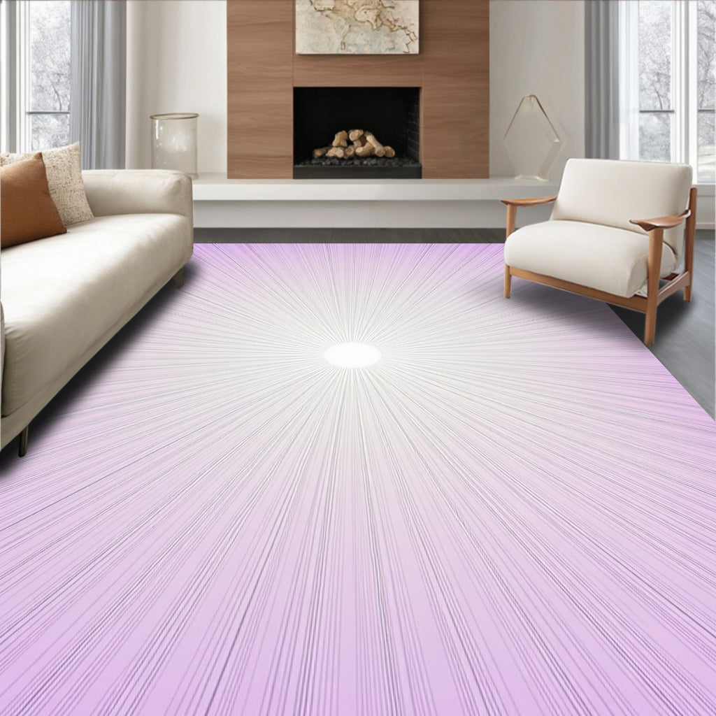 Radiant Lavender Burst Lines Rug