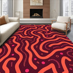 Crimson Organic Winding Lines Rug