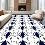 Navy White Geometric Art Deco Harmony Rug