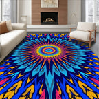 Vibrant Kaleidoscope Sunburst Medallion Rug