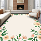 Peach Blossom Floral Border Rug