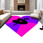 Vibrant Pink Purple Heart Melody Rug