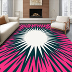 Explosion Pink Teal Dynamic Rays Rug