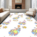 Whimsical Groovy Space Car Swirls Rug